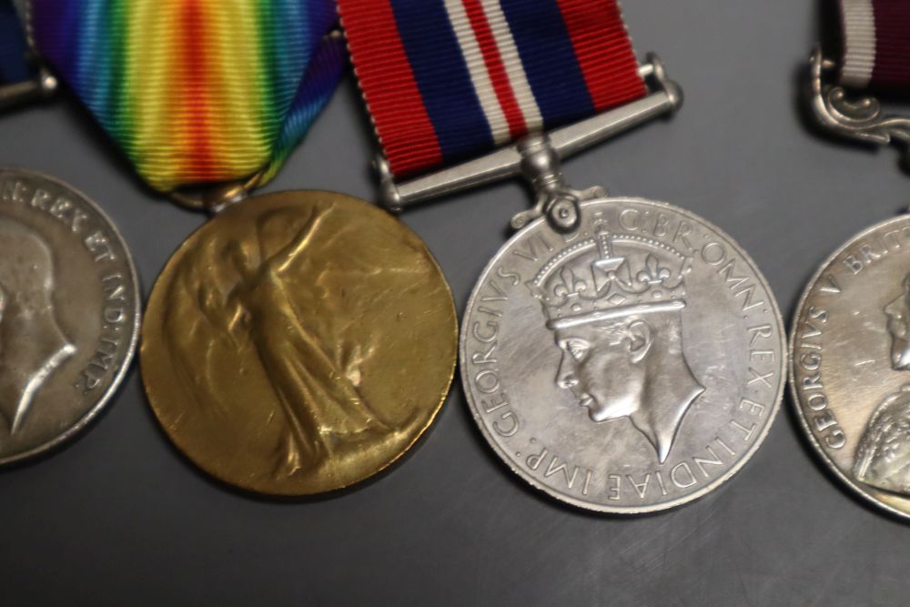 A group of three WWI medals to 9274 L.Cpl.C.Jarvis, Shrops Light Infantry and three other medals